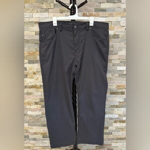 Prana Mens Brion II Pants 40x30 Slim Fit Stretch Nylon Hiking Dark Iron Gray